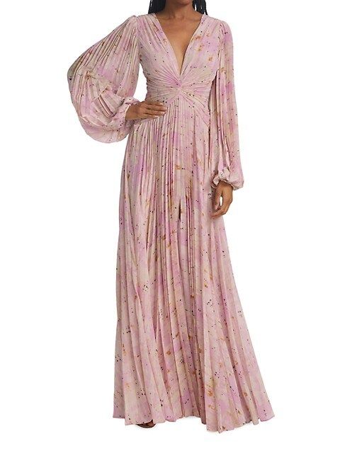 Elisha Pleated Painterly Gown | Saks Fifth Avenue