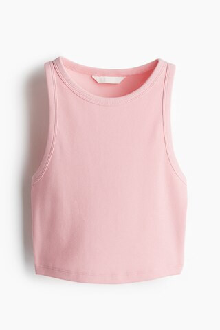 H & M - Cropped Ribbed Tank Top - Pink | H&M (US + CA)