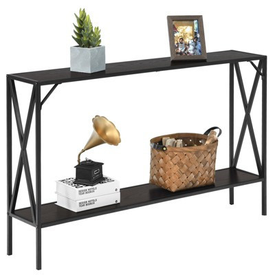 Tangkula Entryway Table Console Table 2 Tier Display Storage Shelf Brown | Target