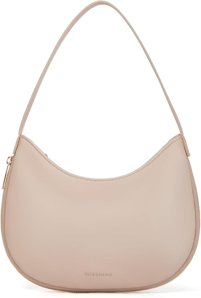 Missnine Shoulder Bag for Women Small Purse with Expansion Zipper Crescent Clutch Purse Vegan Lea... | Amazon (US)