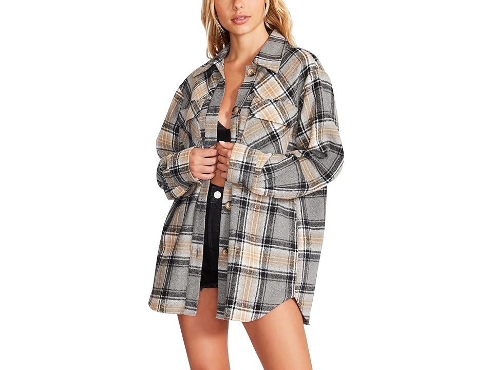 Steve Madden Brooklyn Shacket (Grey) Women's Clothing | Zappos