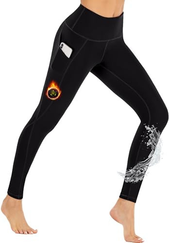 Ewedoos Fleece Lined Leggings Women Thermal Leggings for Women with Pockets High Waisted Winter Warm Tights Pants Clothes | Amazon (US)