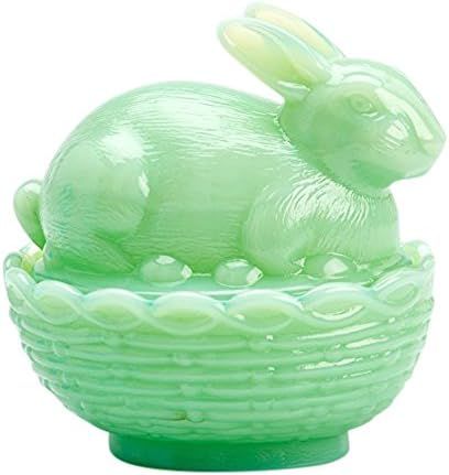 Mosser Covered Glass Bunny on Basket Dish - Green Jadeite, Made in USA | Amazon (US)