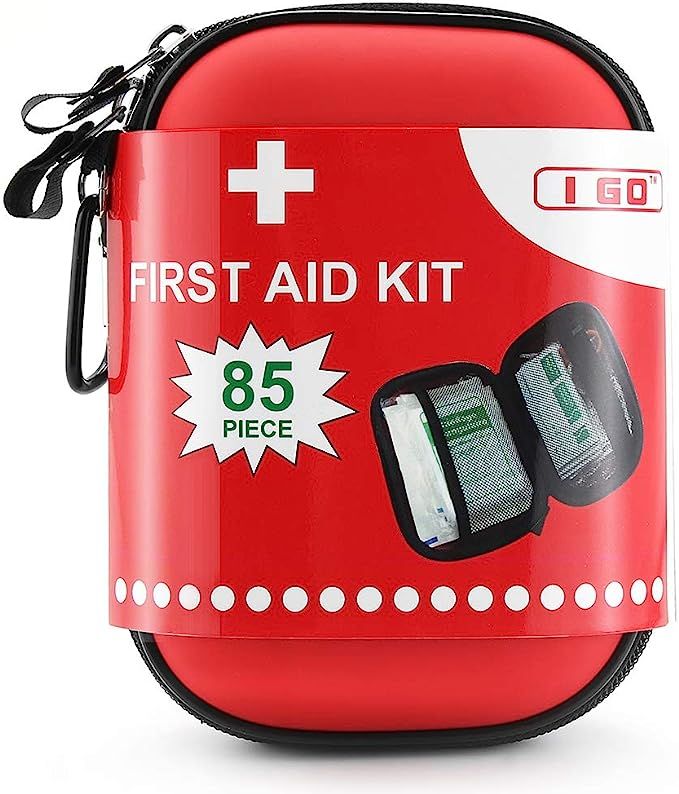 I GO 85 Pieces Hard Shell Mini Compact First Aid Kit, Small Personal Emergency Survival Kit for T... | Amazon (US)