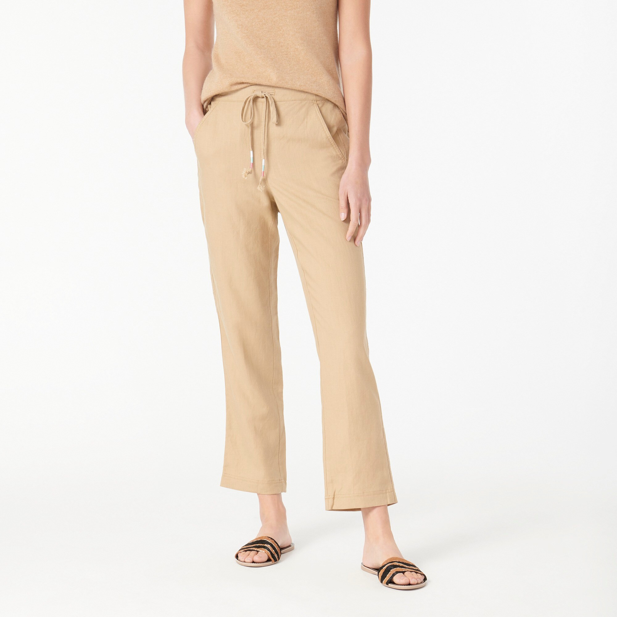 Tie-waist seaside pant in linen blend | J. Crew US