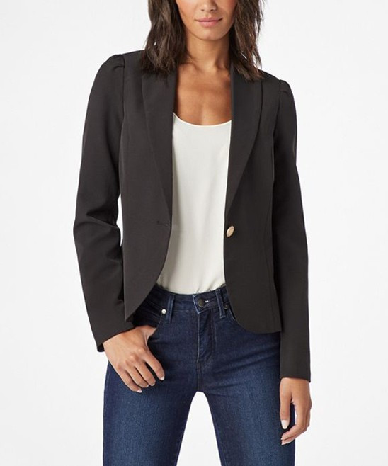 JustFab Women's Blazers BLACK - Black Single-Button Blazer - Women | Zulily