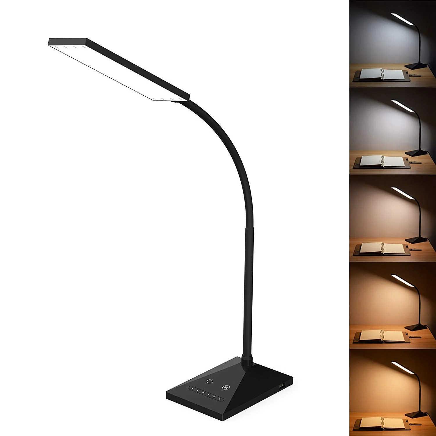 KOOTION 12W 72 LEDs LED Desk Lamp with USB Charging Port, 5 Modes & 7 Brightness, Touch Control, ... | Walmart (US)