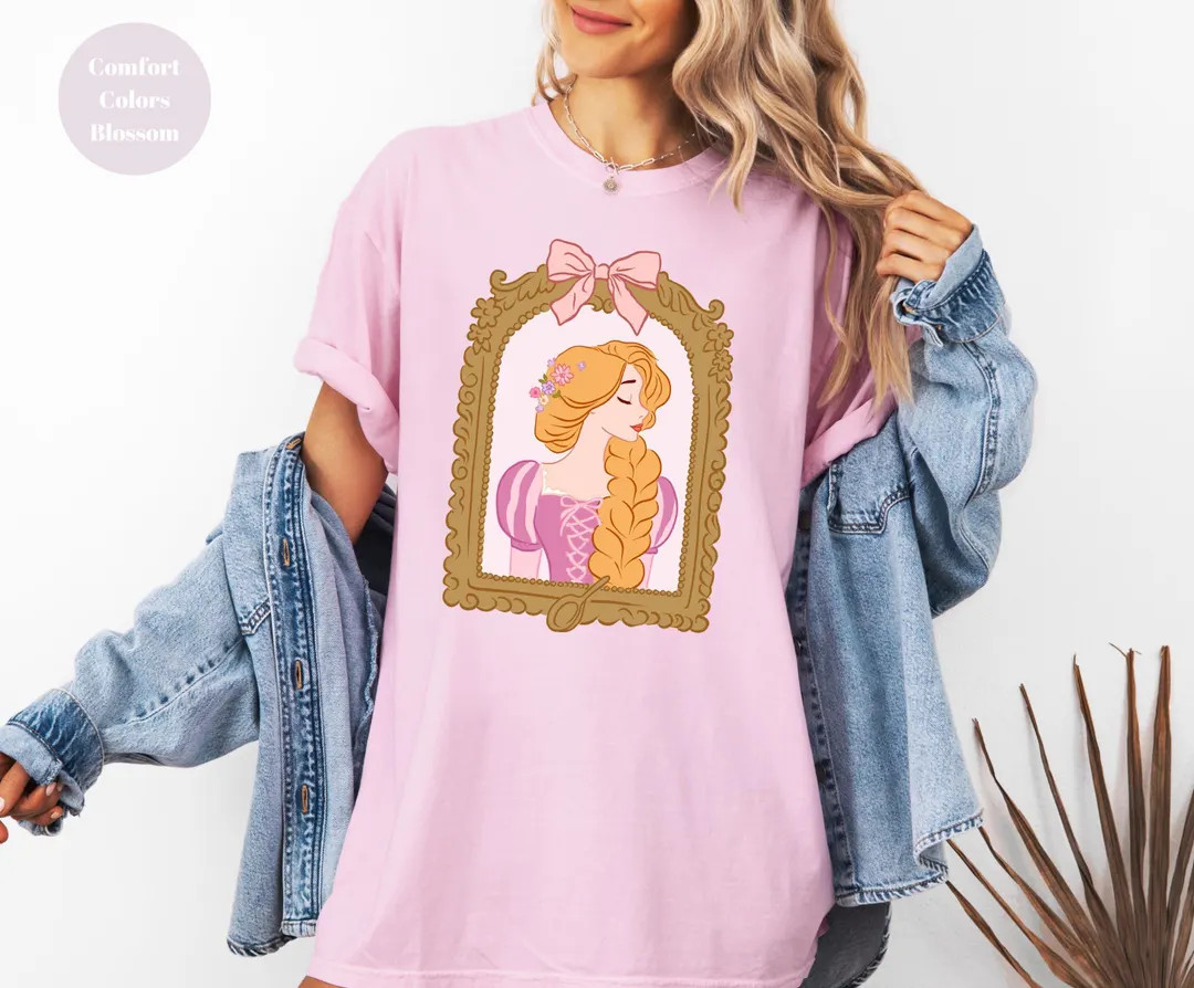 Disney Princess Coquette Bow Shirt, Disney Rapunzel Shirt, Disney Girl Trip Shirt, Tee, Disneylan... | Etsy (US)