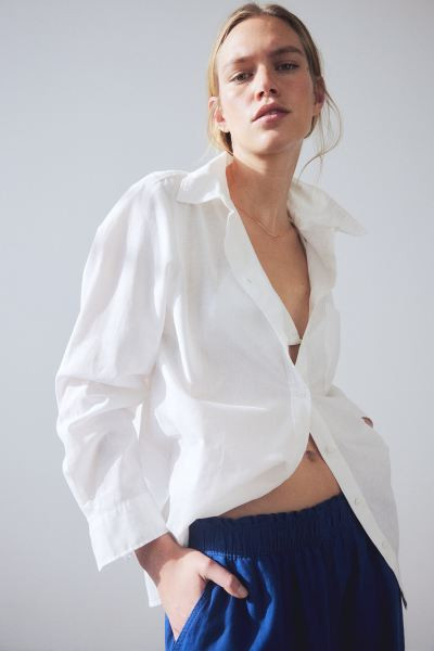 Ankle-length Linen Pants - Dark blue - Ladies | H&M US | H&M (US + CA)