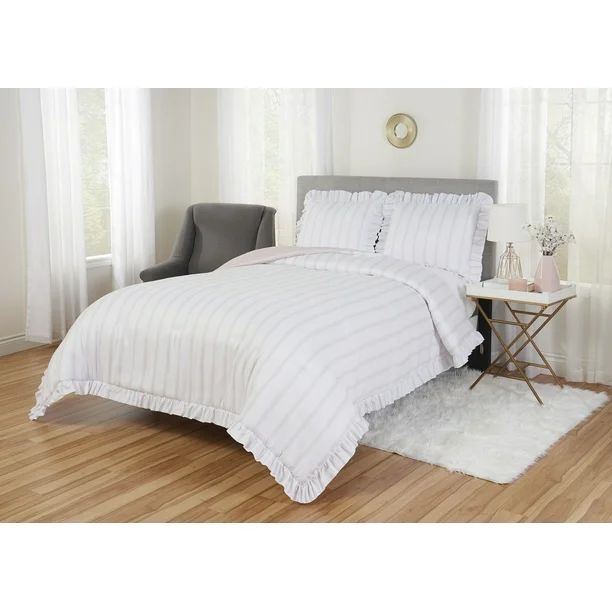 Better Homes and Gardens Sophie Ticking Stripe 3-Piece Comforter Set, Full/Queen | Walmart (US)