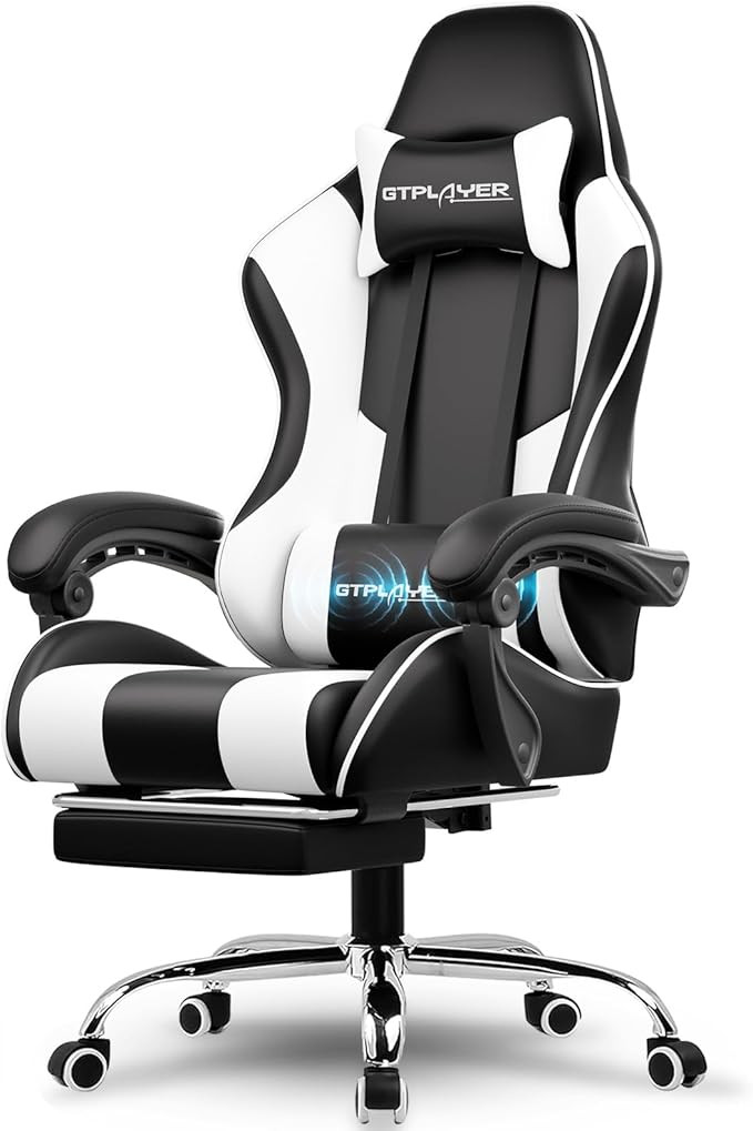 GTPLAYER Gaming Chair, Computer Chair with Footrest and Lumbar Support, Height Adjustable Game Ch... | Amazon (US)
