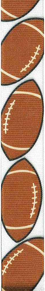 Offray 922156 7/8" Wide Grosgrain Ribbon, Football Pattern, 3 Yards | Amazon (US)