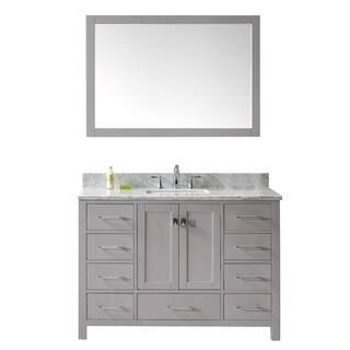 Virtu USA Caroline Avenue 48 in. W x 22 in. D Bath Vanity in Cashmere Grey w/ Marble Vanity Top i... | The Home Depot