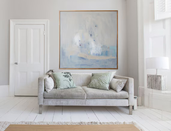 Blue and cream abstract GICLÉE PRINT, giclée print of  Original modern painting "Gloaming" | Etsy (US)