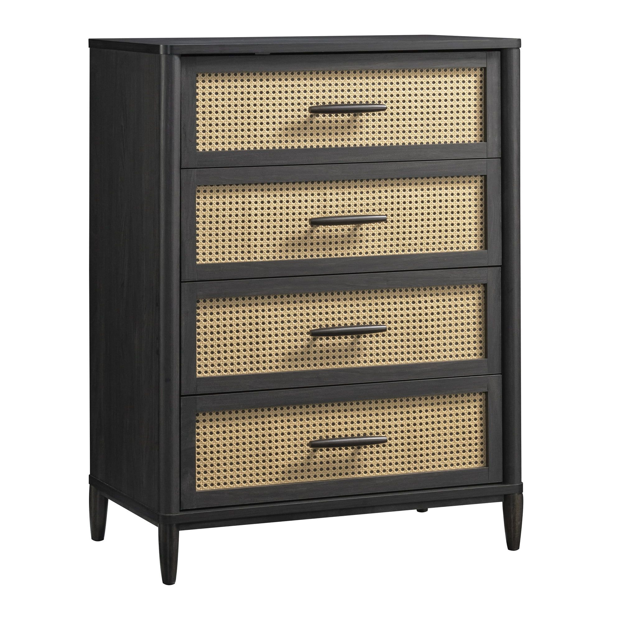 Better Homes & Gardens Springwood Caning 4-Drawer Dresser, Charcoal Finish | Walmart (US)