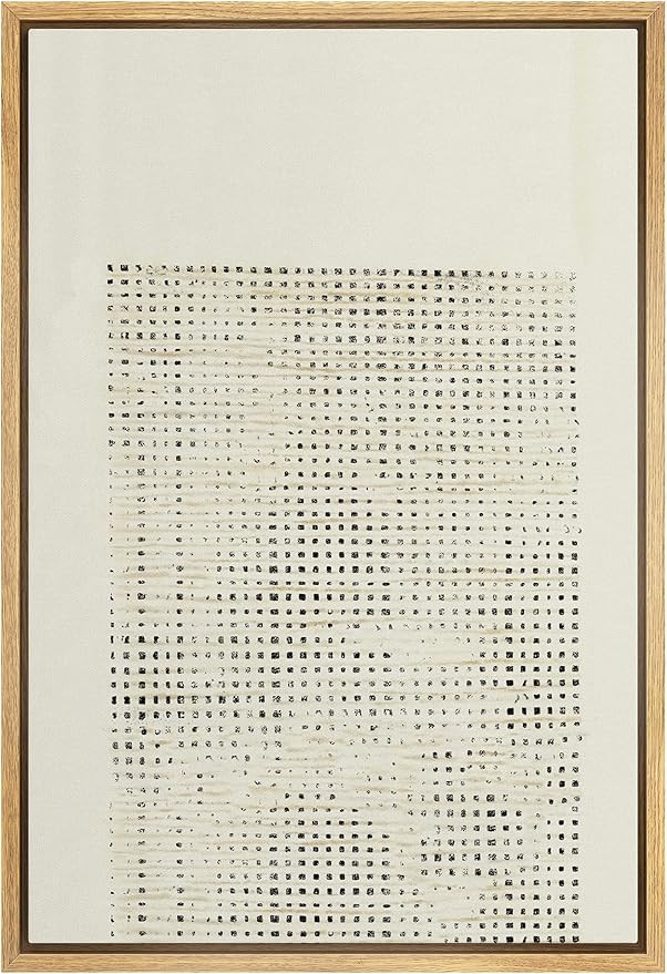 IDEA4WALL Framed Canvas Print Wall Art Distressed Tan Grunge Geometric Pattern Abstract Shapes Il... | Amazon (US)