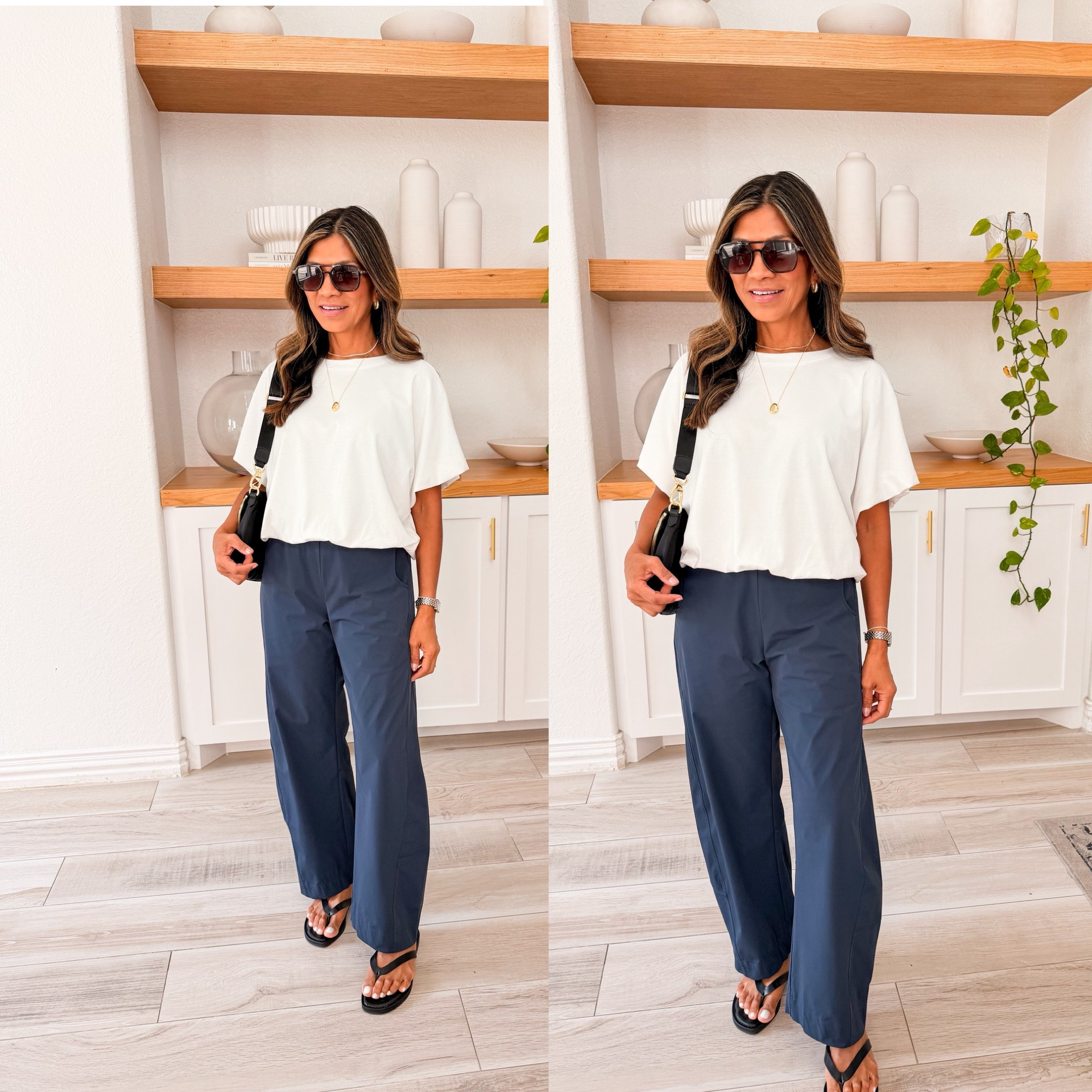I’m 5’2” 118#ish for reference 
Pants in small tts-Navy.
White top in small tts-not too cropped on me.
Sandals size up.
Accessories and bag are linked.
Airport outfit, summer outfit, comfy pants, work pants, Amazon finds, over 50 style, midlife fashion, petite fashion,midlife women, affordable fashion, fashion over40

#LTKOver40 #LTKPetite #LTKTravel

#LTKPetite #LTKOver40 #LTKTravel