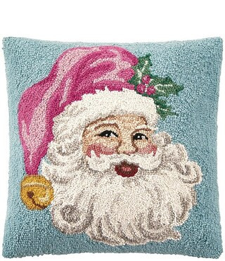 Peking Handicraft Retro Pink Santa Wool Hook Pillow | Dillard's | Dillard's
