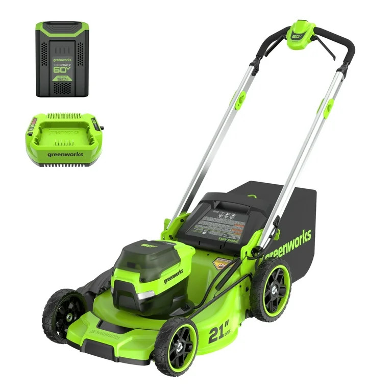 Greenworks 60V 21" Push Lawn Mower + (1) 5.0 Ah Battery & Charger 2546502 | Walmart (US)