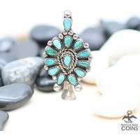 Vintage Southwestern Silver & Turquoise Decorative Cluster Pendant | Etsy (US)