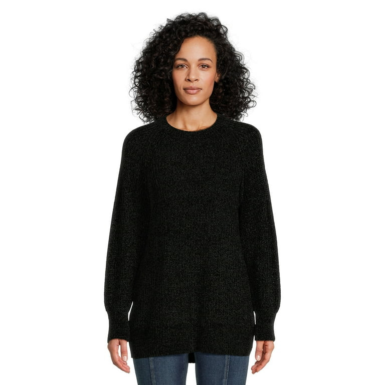 Time and Tru Women's Chenille Crew Neck Tunic Sweater, Midweight, Sizes XS-XXXL | Walmart (US)