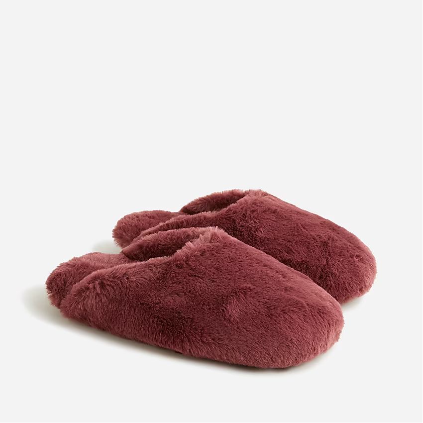 Faux-fur slippers | J.Crew US