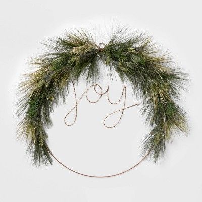 Lit LED Wire Christmas Wreath JOY - Wondershop™ | Target