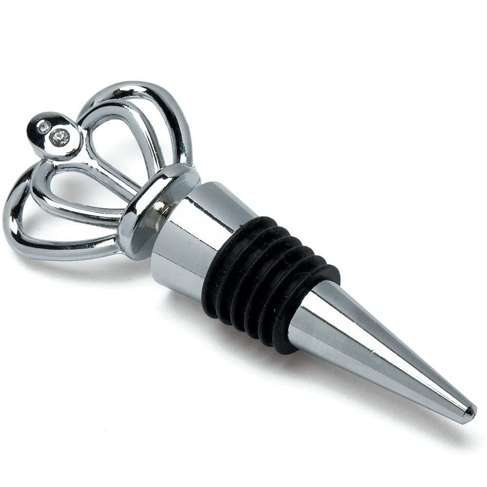 WEDDINGSTAR Queen Crown with Crystals Wine Stopper in Gift Packaging, Silver, One Size (8866) | Amazon (US)