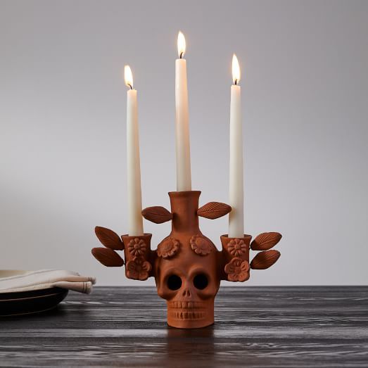 Terracotta Skull Candelabra | West Elm (US)