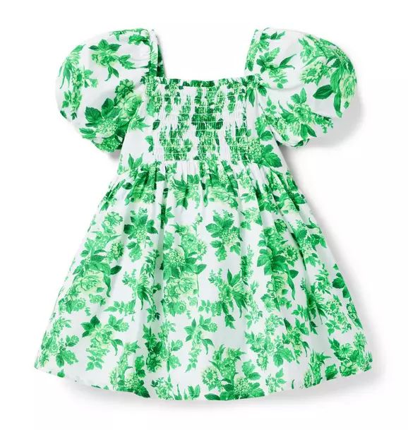 Floral Toile Smocked Puff Sleeve Dress | Janie and Jack