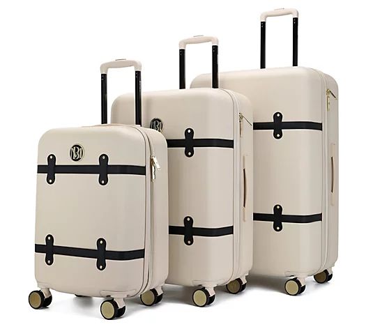 Badgley Mischka Grace 3-Piece Expandable Retro Luggage Set | QVC