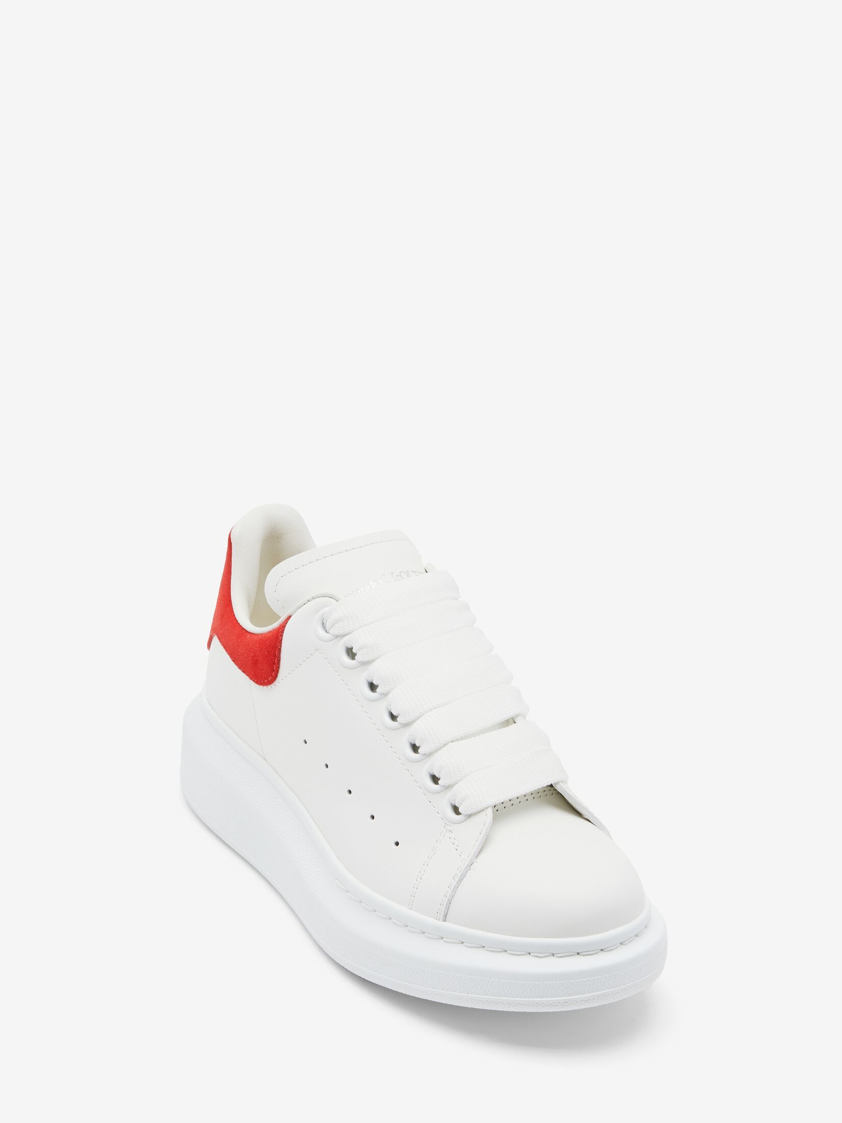 Women's Oversized Sneaker in White/lust Red | Alexander McQueen