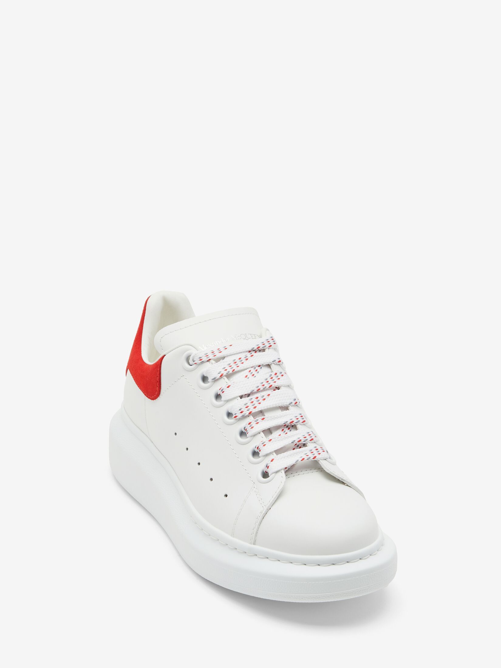 Women's Oversized Sneaker in White/lust Red | Alexander McQueen
