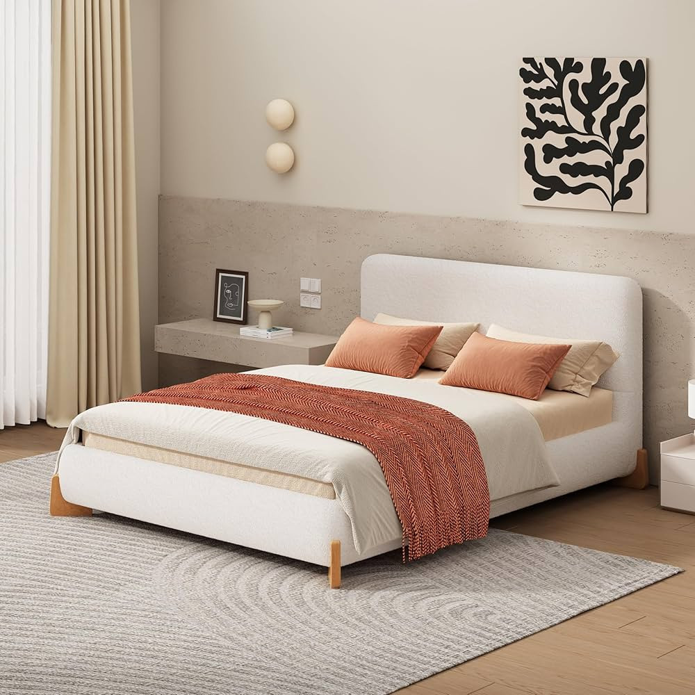 CHITA Bed Frame Queen Size with Headboard, Modern Cloud Queen Bed, No Box Spring Needed, Wood Fra... | Amazon (US)