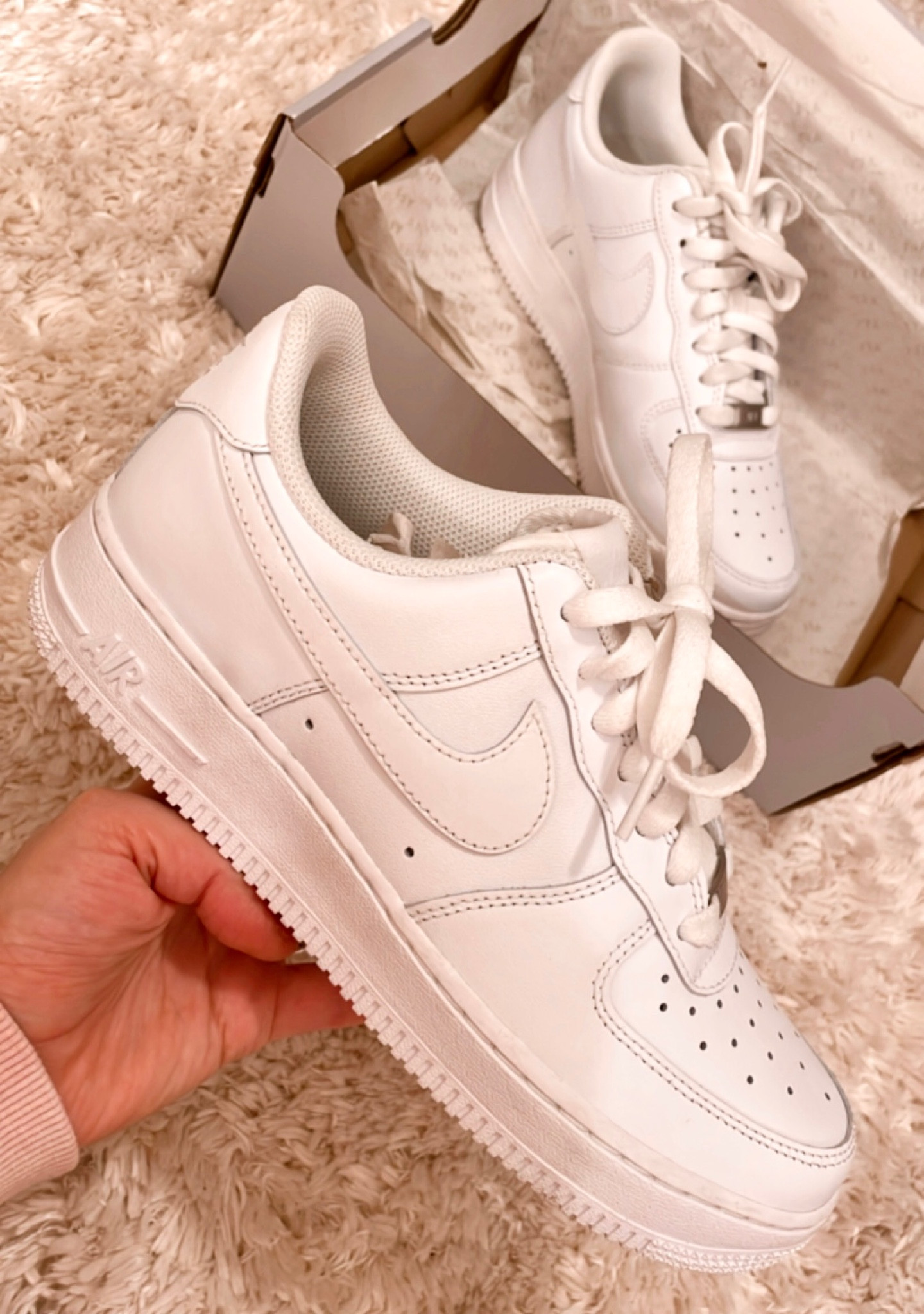 Nike Air Force 1 — Can’t believe these are my very first pair of Nike AF1! Finally decided to get this classic pair in all white to match with any outfit or lunge set! If you’re debating on a go to pair of Nikes then you definitely can’t go wrong with them.