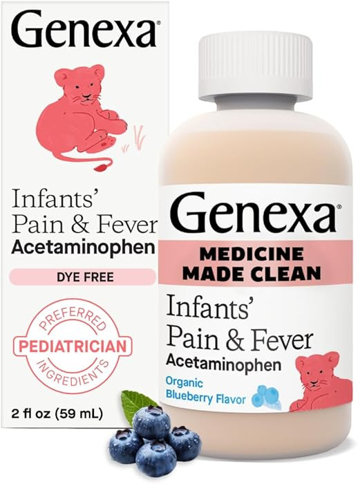 Genexa Infants' Clean Acetaminophen | Pediatrician Preferred Ingredients | Pain Reliever & Fever ... | Amazon (US)
