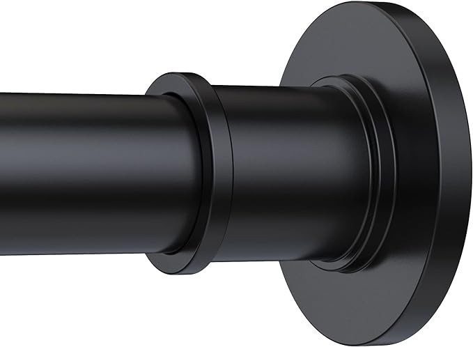 BRIOFOX Industrial Shower Curtain Rod - Never Rust Non-Slip 43-72 Inch Stainless Steel, Matte Bla... | Amazon (US)