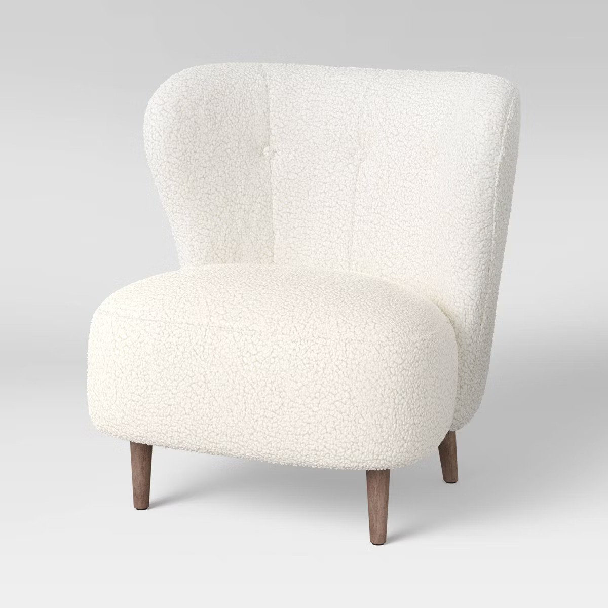 Maxton Modern Faux Sherling Wingback Chair White - Threshold™: Elegant Accent for Bedroom, Poly... | Target