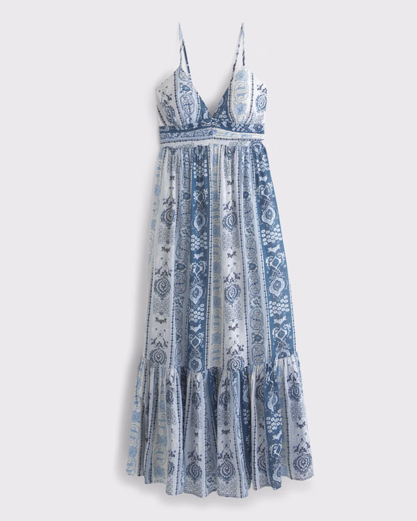 Bra-Free Flowy Tie-Back Maxi Dress | Abercrombie & Fitch (US)