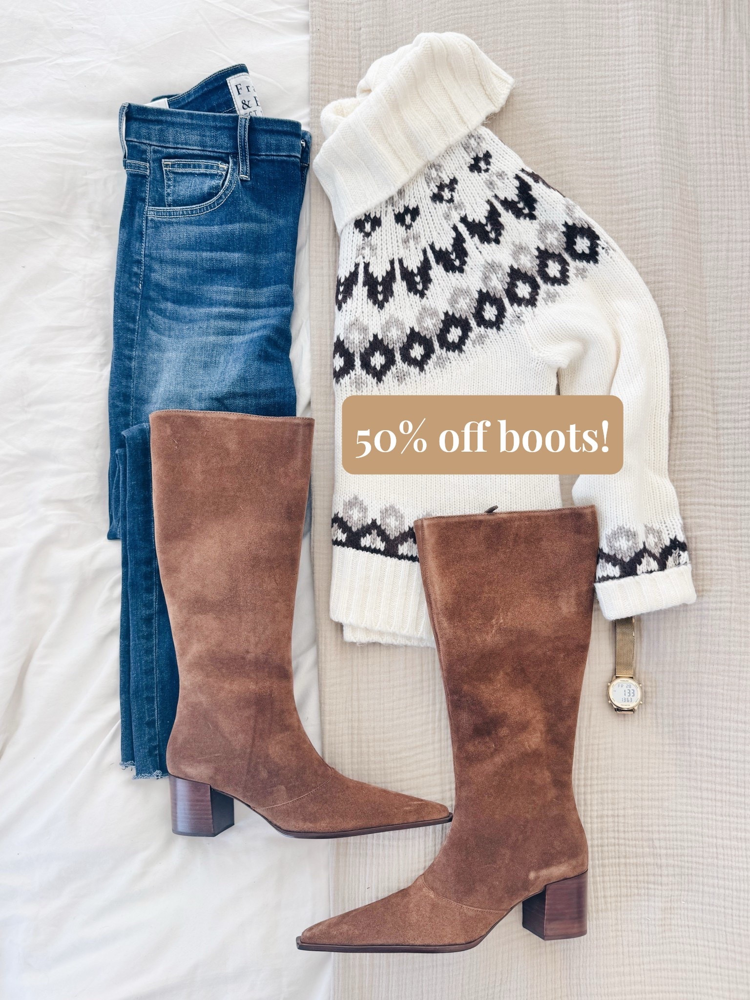 Cold weather outfit idea!  These boots are gorgeous and on sale! 

#LTKSaleAlert #LTKOver40 #LTKootd