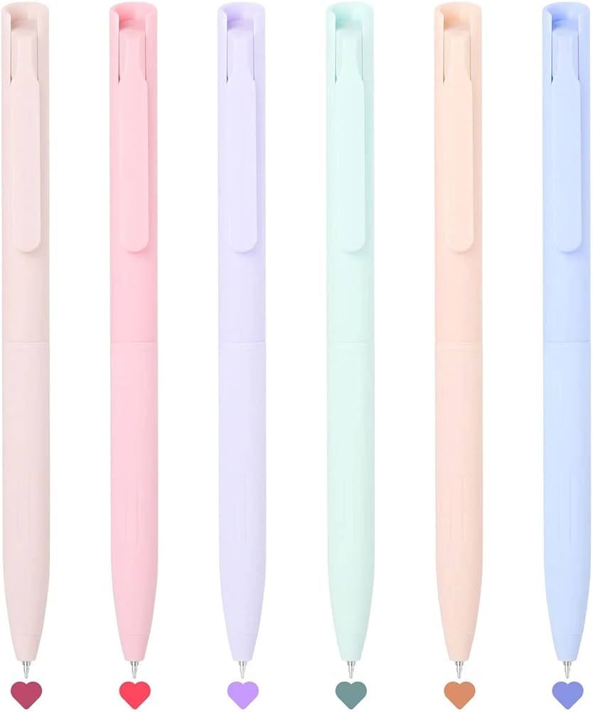 Ddaowanx 6 Pack Colored Gel Pens, Aesthetic and Cute Pens With Smooth Writing For Journaling And ... | Amazon (US)
