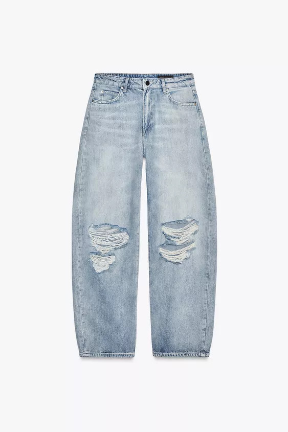 ZW COLLECTION BARREL HIGH WAIST JEANS | Zara US