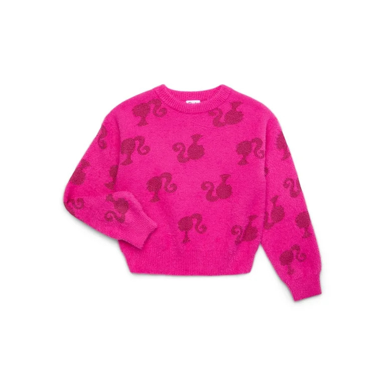 Barbie Girls Metallic Lurex Holiday Sweater, Sizes 4-16 | Walmart (US)