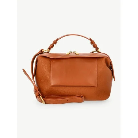 Free Assembly Women's Faux Leather Crossbody Handbag, Brown | Walmart (US)