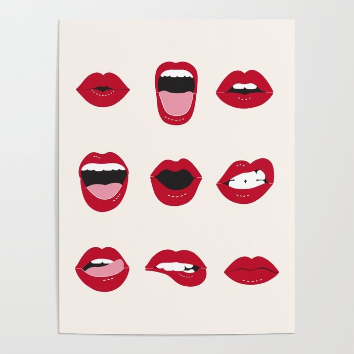 Lips Illustration Poster by Jamie Lee Maher | Society6