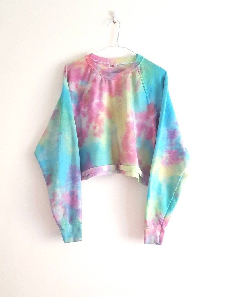 Sweatshirt Crop Top Pastel Tie Dyed Cropped Jumper 90s Grunge Festival Top Hippie Clothing Pastel... | Etsy (CAD)