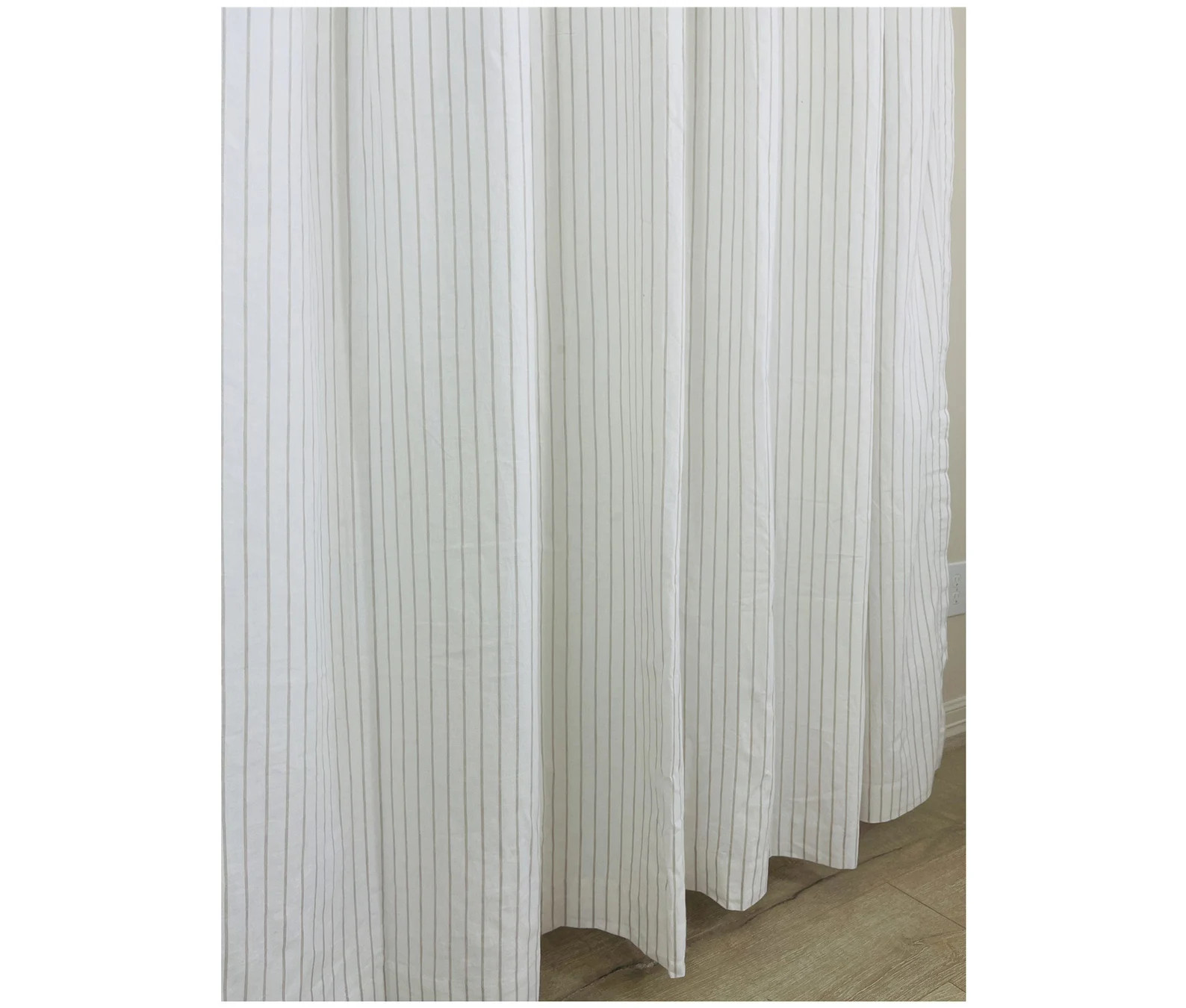 Beige White Striped Linen Shower Curtain, All Sizes or Custom Size - Etsy | Etsy (US)