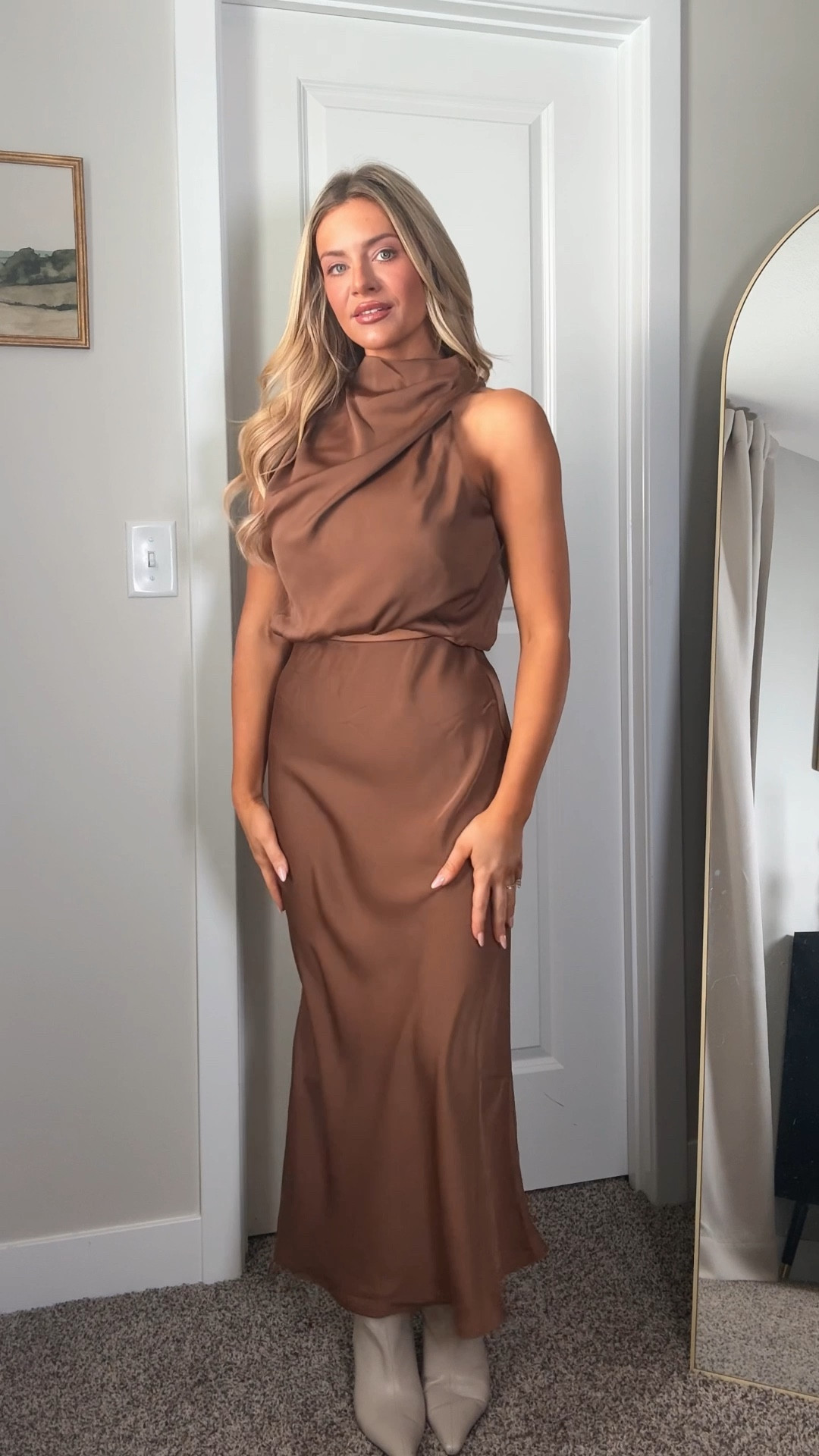 grwm for family dinner 🤎 This two-piece silk skirt set from Amazon is under $45 and somehow looks way more expensive than it is. Styled it with fleece tights + my fave fluffy H&M coat for warmth 🧸

#AmazonFashion
#AmazonFinds
#AmazonOutfits
#AffordableFashion
#TwoPieceSet

#LTKSaleAlert #LTKSeasonal #LTKgrwm