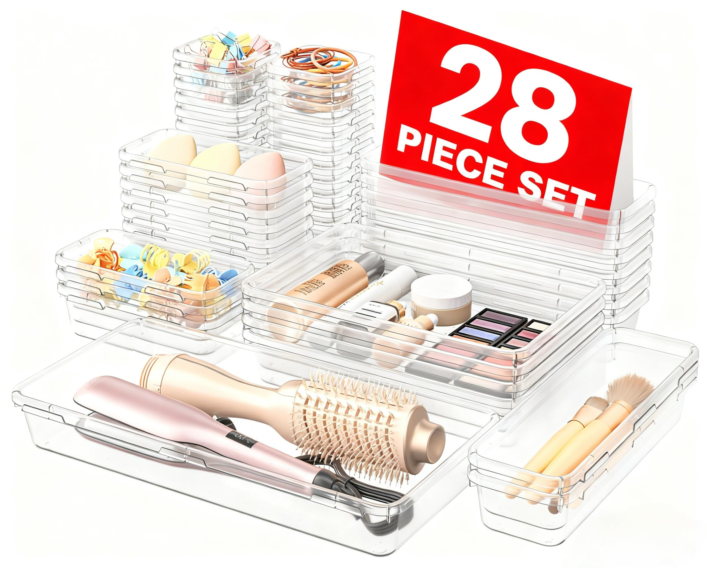 A-LuGei 【Military Grade Drawer Organizer, 【𝟱𝗦𝗶𝘇𝗲】 Makeup organizer, 【Holds... | Amazon (US)