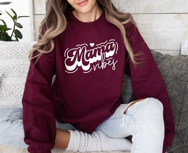 Retro Mama Vibes Sweatshirt, Gift for Mom, Mothers Day Gift, Retro Mama Vibes Sweater, Mother's D... | Etsy (US)